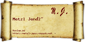 Metzl Jenő névjegykártya